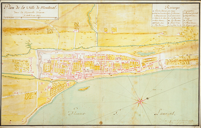 [ Plan of Montral in 1734, Chaussegros de Lry, Gaspard-Joseph, Bibliothque nationale de France Topographie-matire (supplments non classs), vol. 16, T. 1, Amrique septentrionale ]