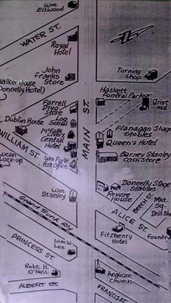 [ Map of Downtown Lucan Showing Landmarks, Courtesy of Lucan Area Heritage and Donnelly Museum, Unknown,   ]