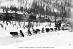 Hauling Supplies by Dogteam, Mining Operations in Background