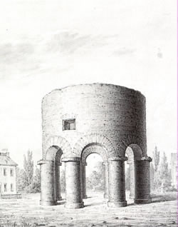 Dessin de Catherwood de la tour de Newport, 1838